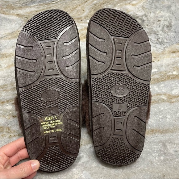 Women’s Brown Suede Leather sheepskin lining slippers Large - Picture 8 of 9